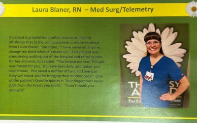East Liverpool City Hospital congratulate Laura Blaner, RN – Med Surg/Telemetry for achieving The Daisy Award