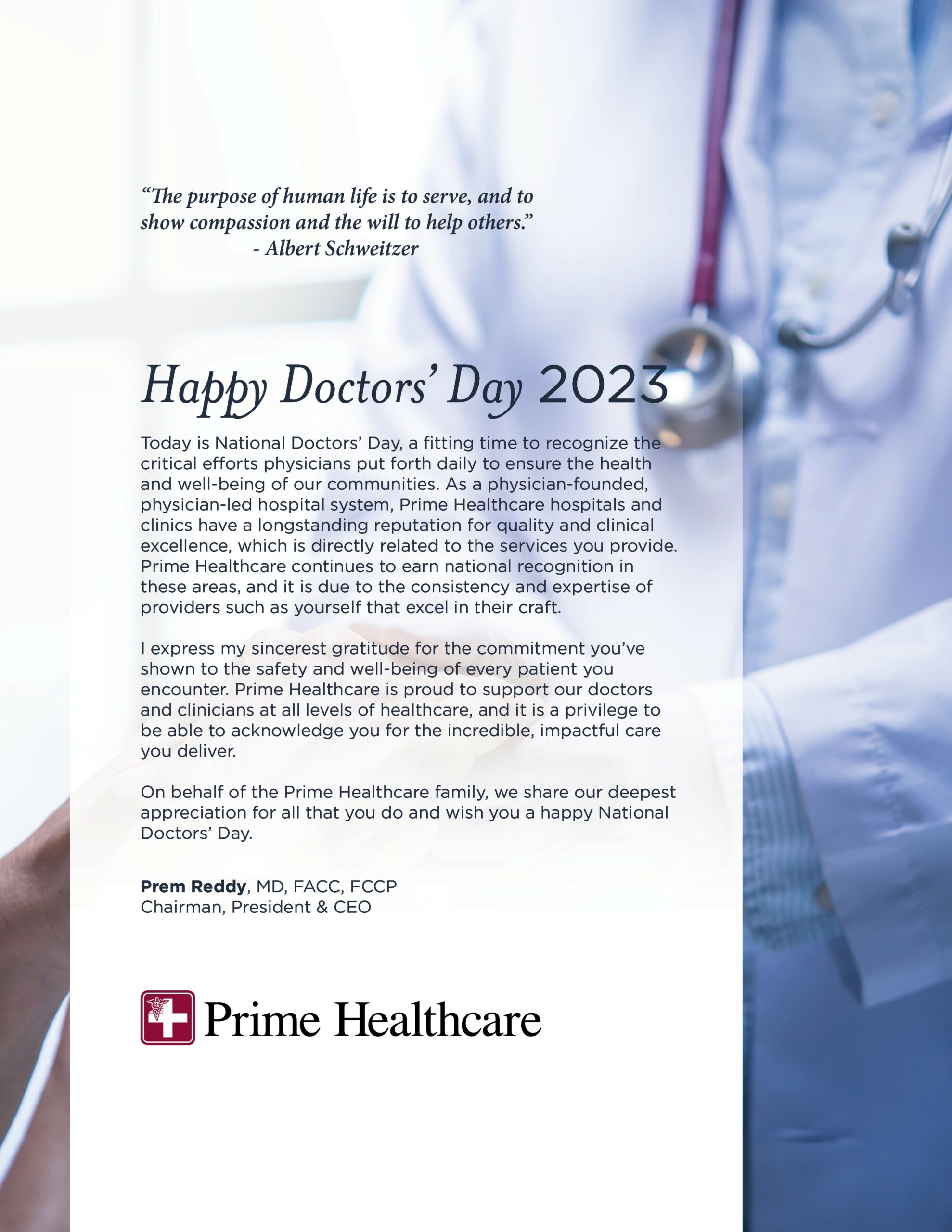 Prime Drs. Day thank you